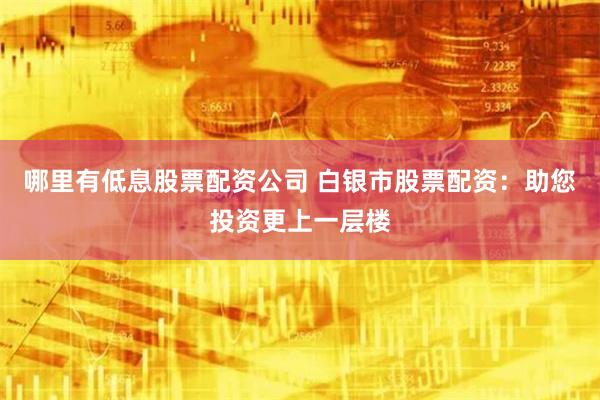 哪里有低息股票配资公司 白银市股票配资：助您投资更上一层楼